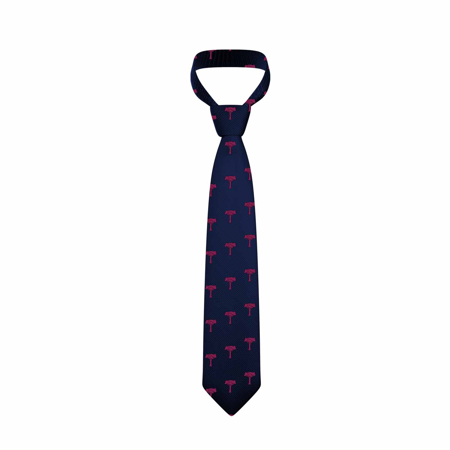 Premium Blue Tie (Magenta Logo)